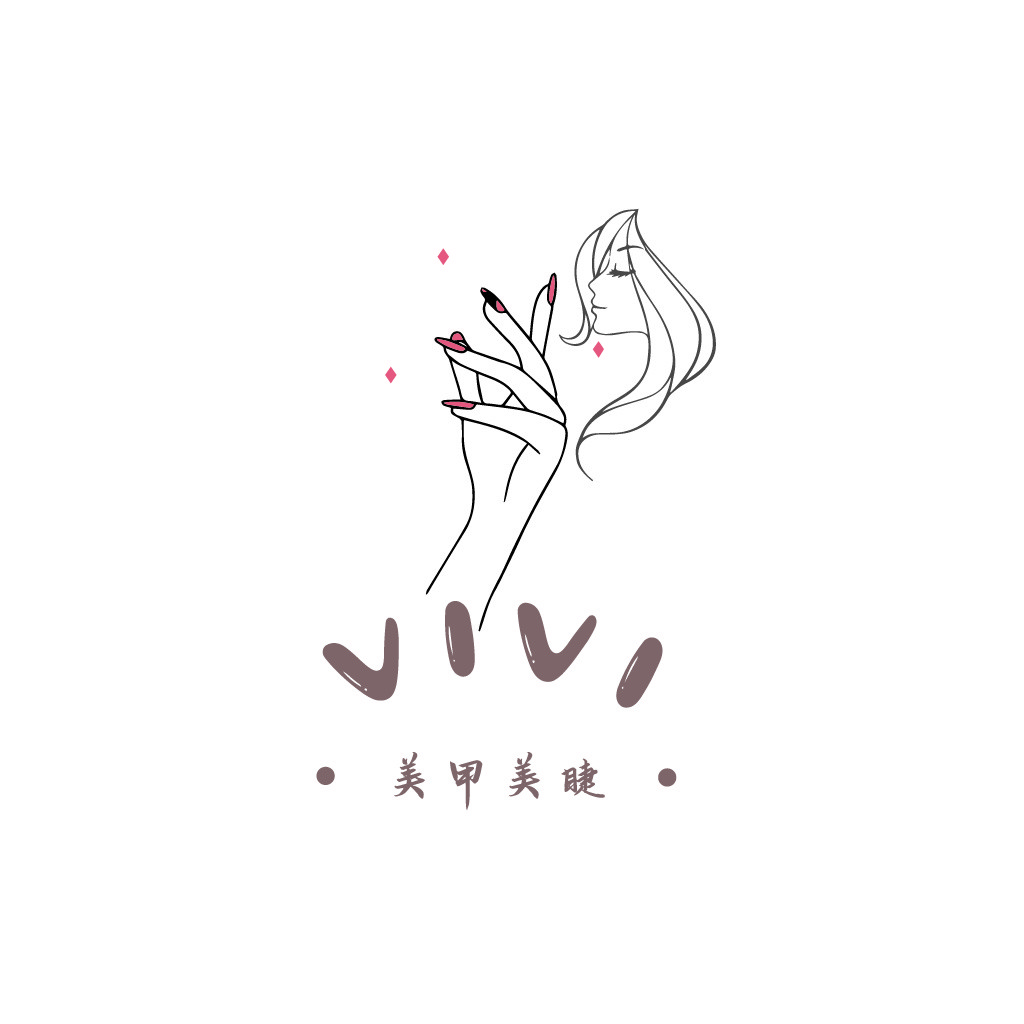 美甲美睫logo设计:简约优雅女性形象