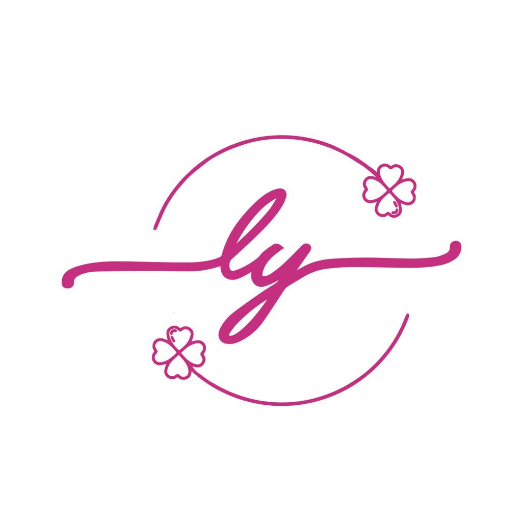 简约优雅粉色字母LY标志设计