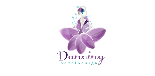 花瓣设计舞蹈logo设计