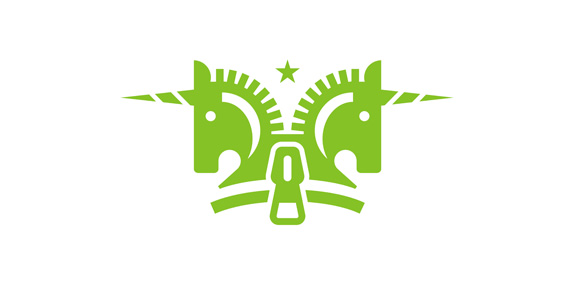 绿色独角兽头像logo设计