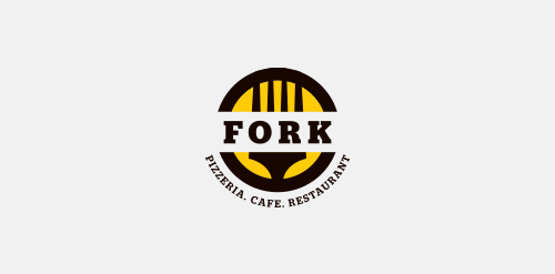 Fork Logo设计:简约风格餐饮品牌标识