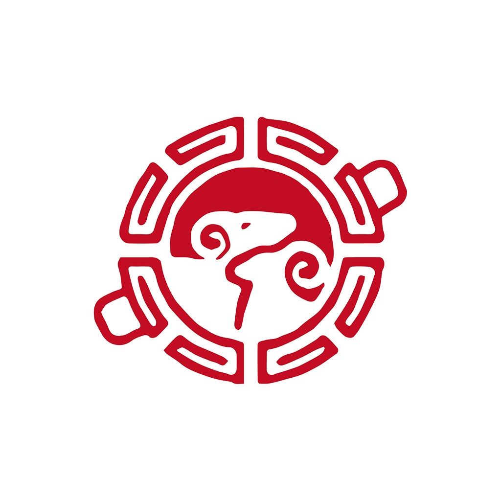 红色抽象鸟形logo设计