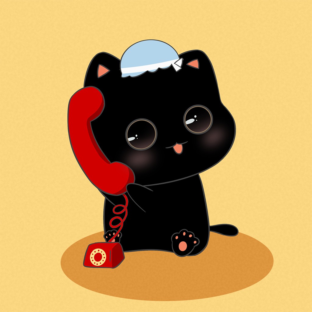 卡通猫电话logo设计