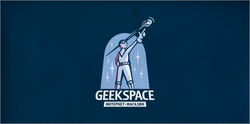GeekSpace Logo设计:科技与太空结合的视觉标识