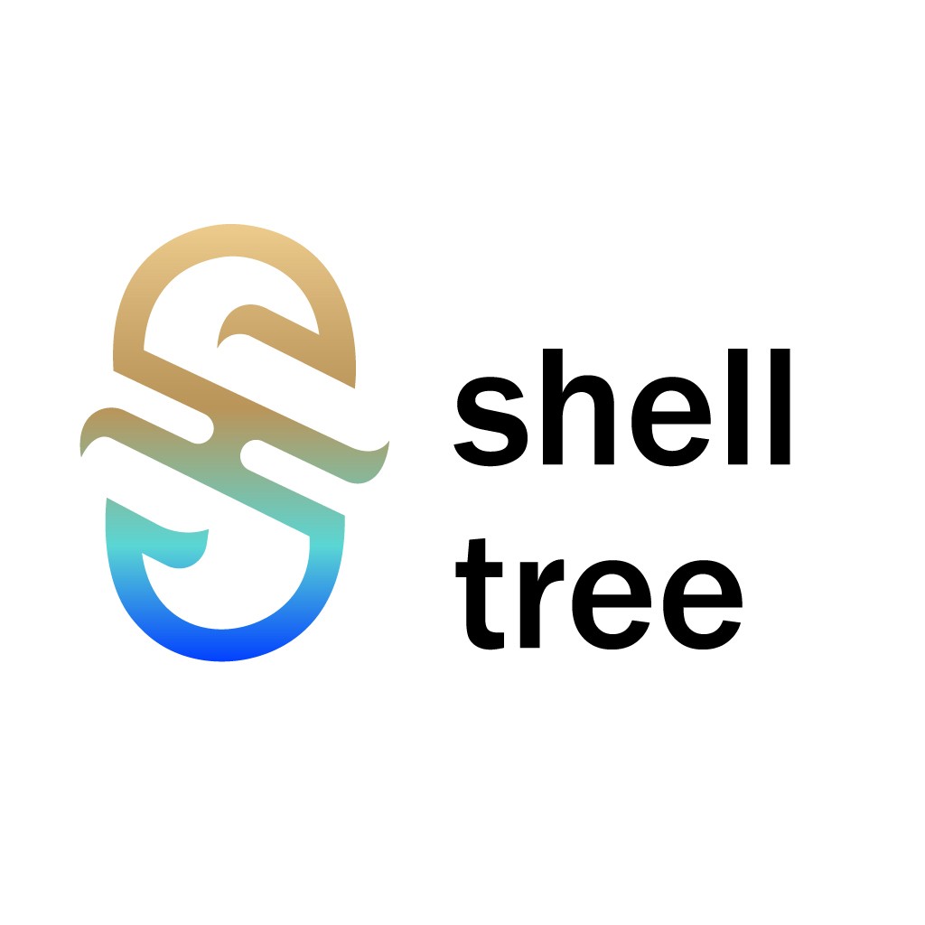 简约渐变色树形logo设计