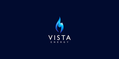 蓝色火焰Vista Energy Logo设计