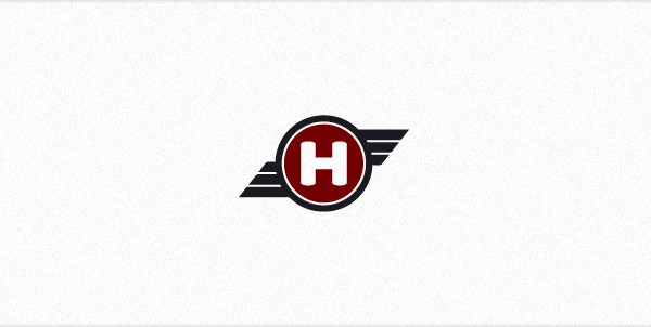 简洁现代的字母H翅膀logo设计