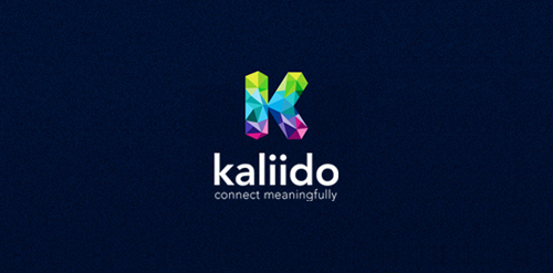 Kaliido Logo设计:多彩几何连接标识