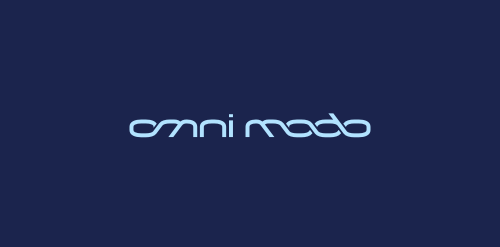 蓝色简约风格omni modo logo设计