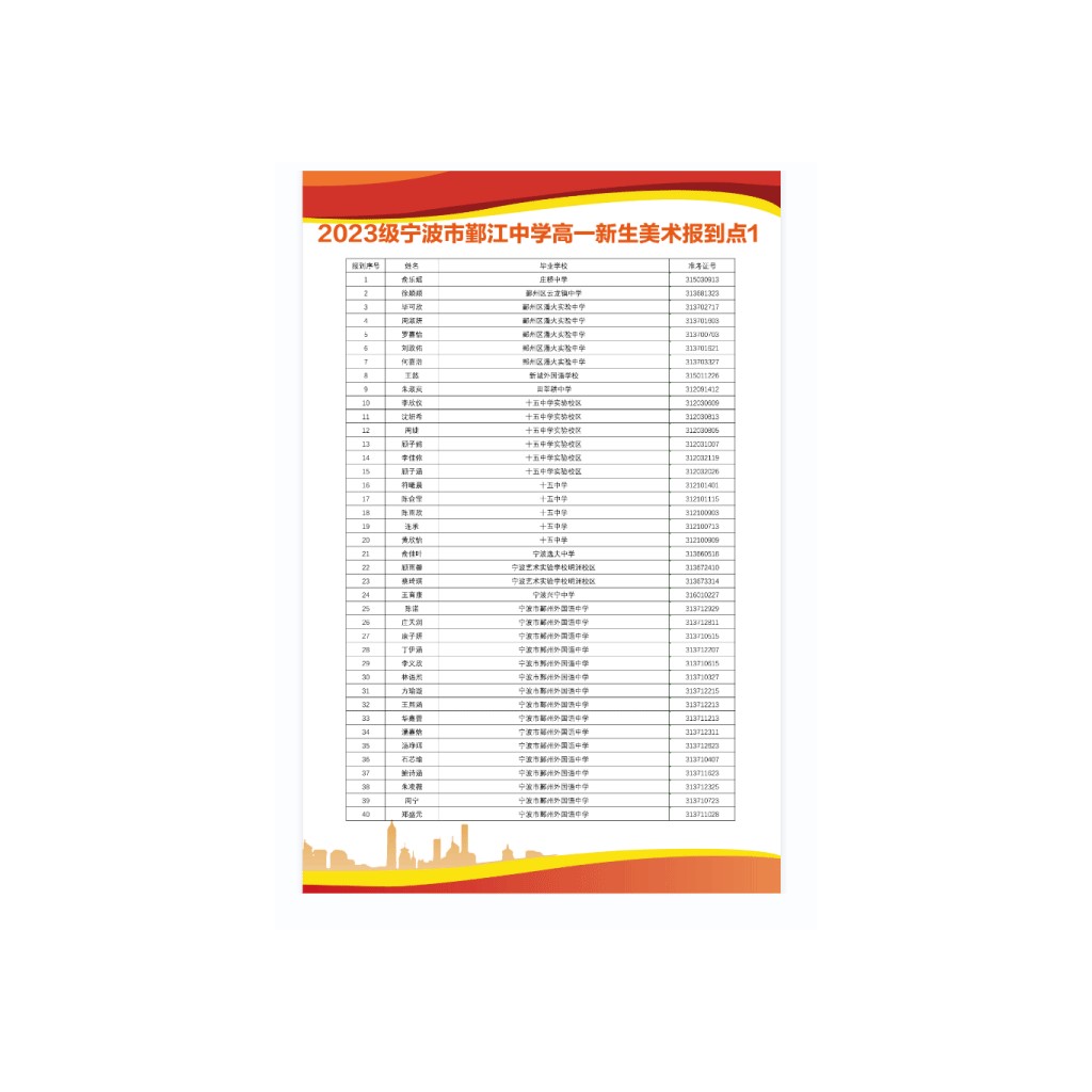 2023级宁波市鄞江中学高一新生美术报到点1 logo设计