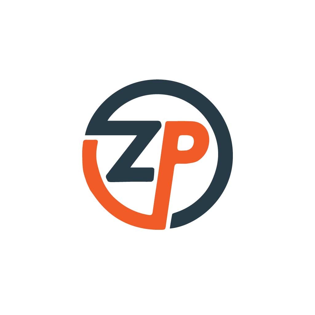 简洁现代的ZP字母组合logo设计