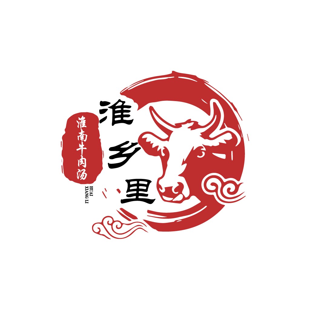 牛年红色剪纸风logo设计