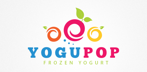 YoguPop Logo设计:创意冷冻酸奶品牌标识