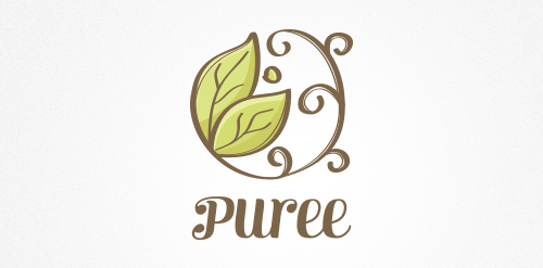 简约自然风格的Puree品牌logo设计