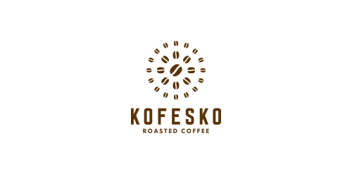 KOFESKO咖啡豆创意logo设计