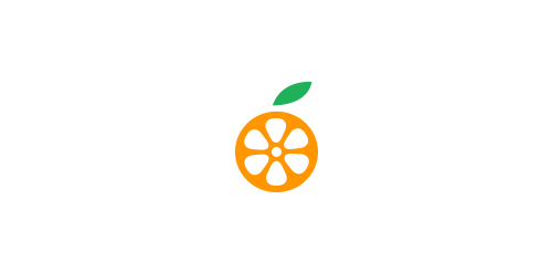 简洁橙子logo设计