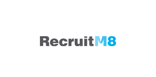 RecruitM8 logo设计:简洁现代企业形象