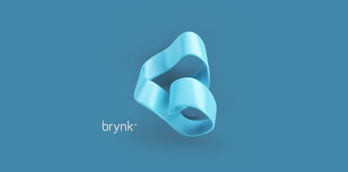 简洁抽象的brynk+品牌logo设计
