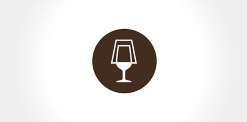 简约优雅的酒杯logo设计