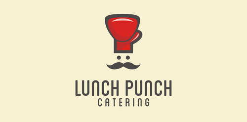 拳击手套与胡须创意logo设计