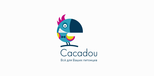 Cacadou logo设计:可爱鹦鹉形象