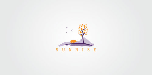 简约自然风格的日出logo设计