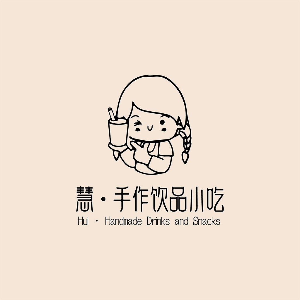 可爱卡通女孩logo设计