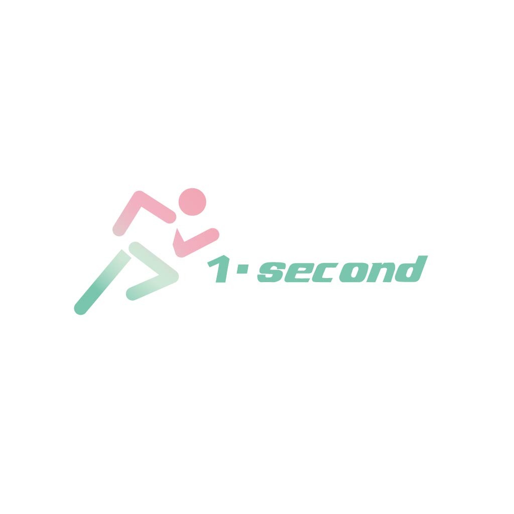 1·second logo设计：简洁运动风标志