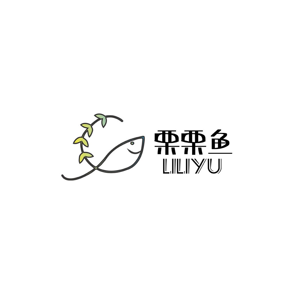 鱼形绿色植物logo设计
