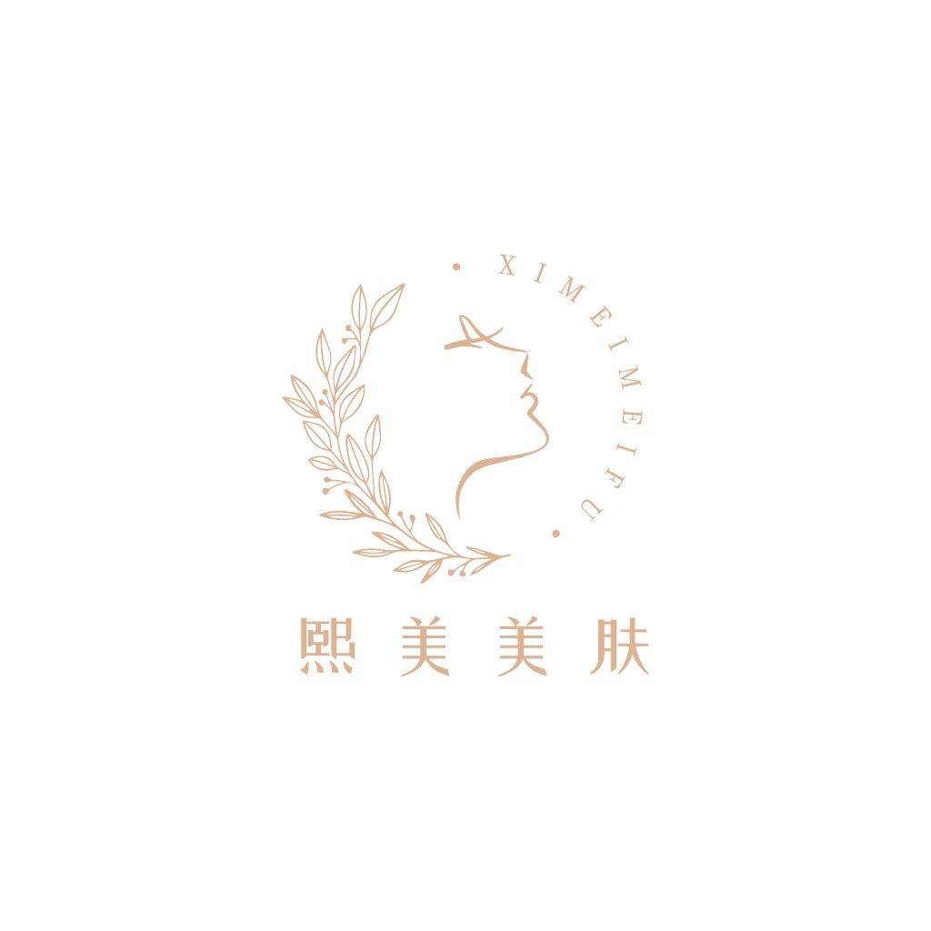 优雅女性轮廓与花卉元素的logo设计