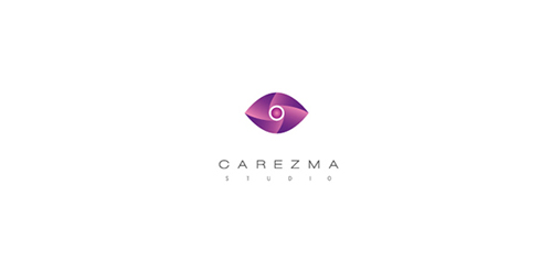 紫色抽象眼睛logo设计