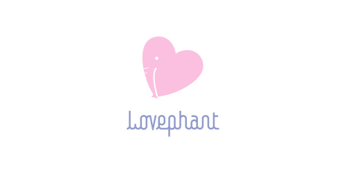 Lovephant Logo设计:心形大象的创意标志
