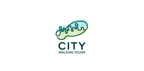 城市漫步旅游logo设计