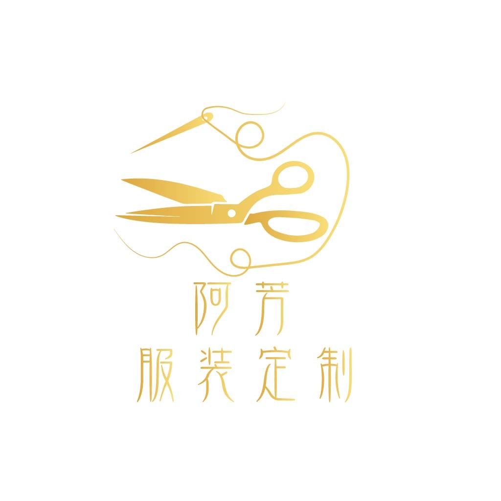 剪刀与针线的优雅结合logo设计