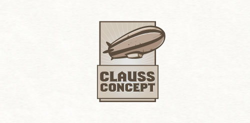 复古飞艇主题的Clauss Concept Logo设计