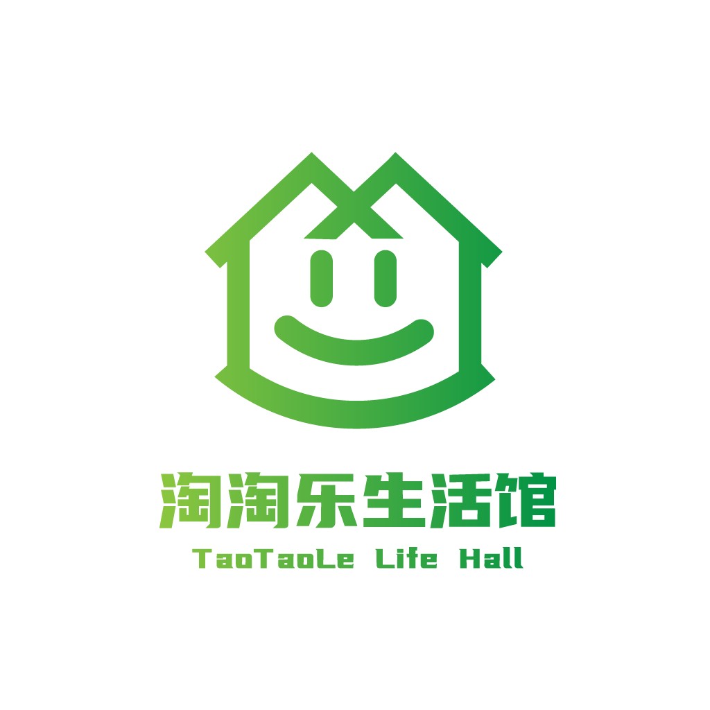 微笑笑脸logo设计：生活馆品牌标识