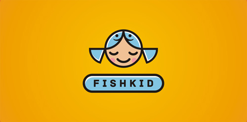 鱼小孩logo设计:简洁可爱风格