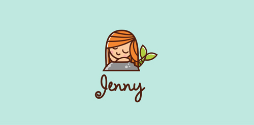 Jenny Logo设计：简约可爱卡通风格