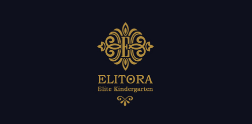 ELITORA logo设计:高端幼儿园品牌标识