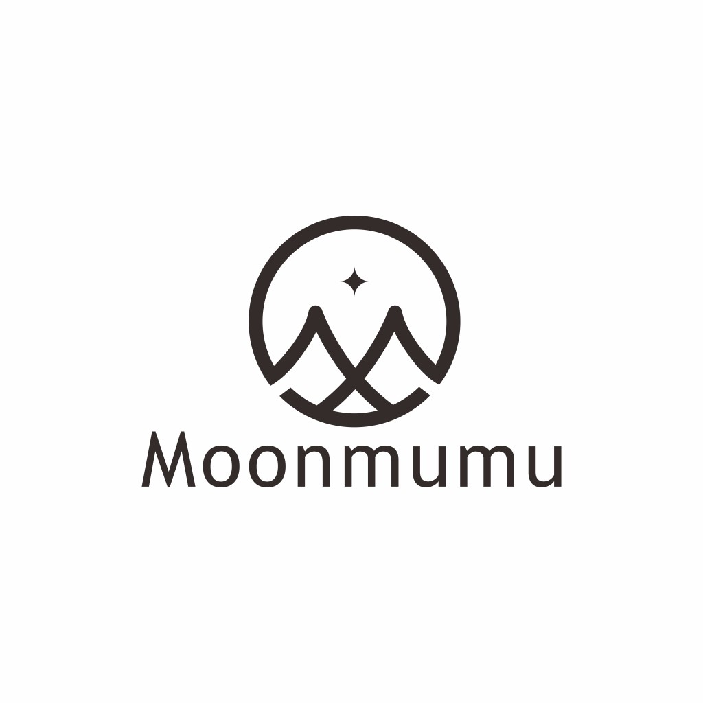 简约山峰与月亮logo设计