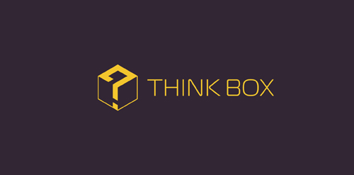Think Box Logo设计:简洁几何图形与文字结合