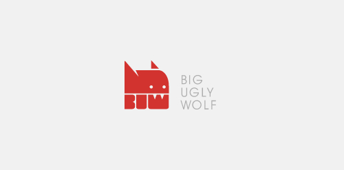 极简风格狼头logo设计