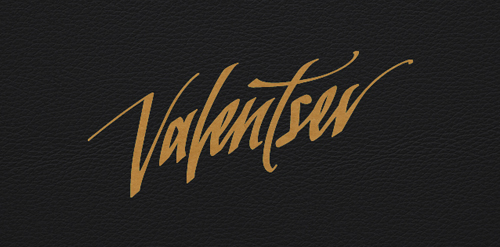 优雅金色手写体logo设计