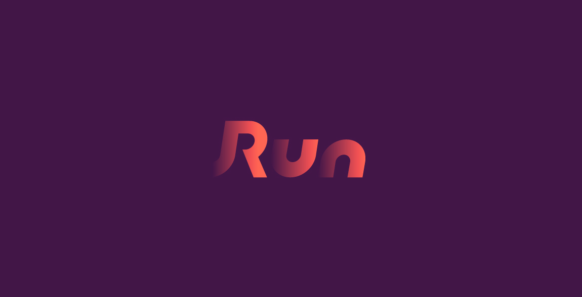 简约渐变字体设计-Run Logo