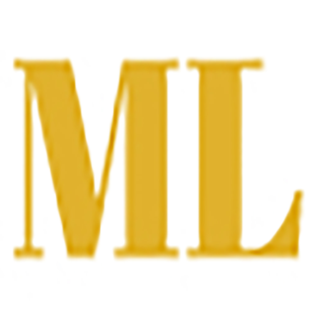 简约金色大写字母ML logo设计