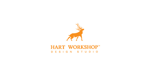 Hart Workshop Logo设计:简约鹿角标志
