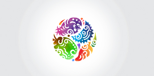 彩虹漩涡logo设计