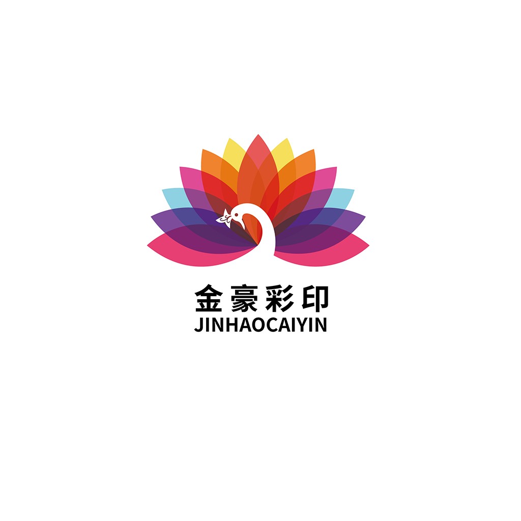 金豪彩印logo设计:色彩斑斓的凤凰展翅