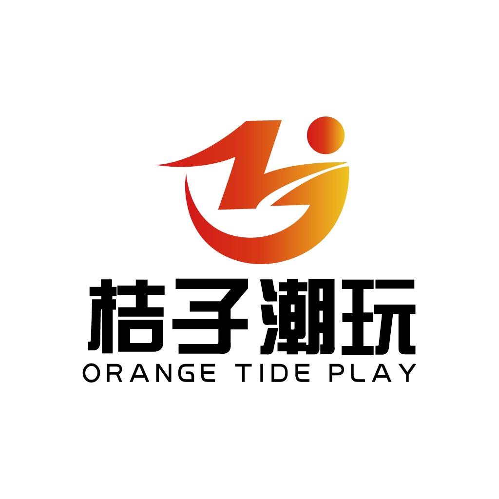 橙色动感人物logo设计