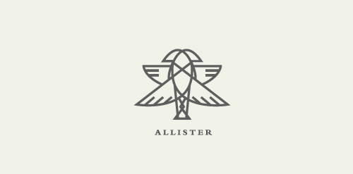 翅膀与齿轮的结合logo设计